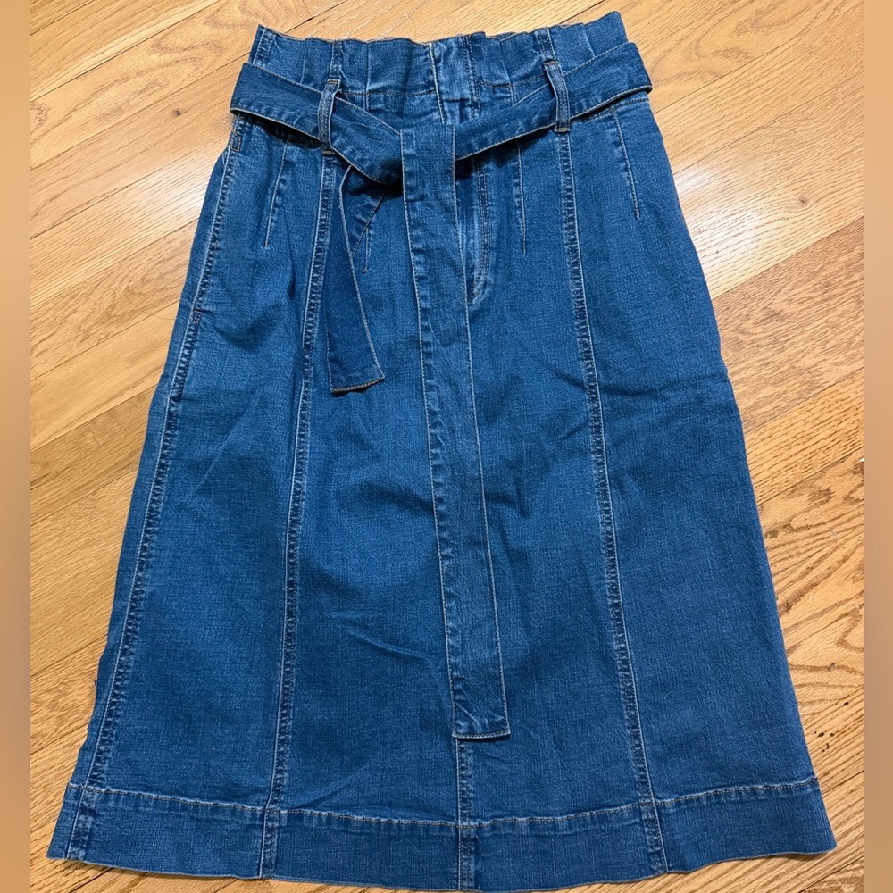 Madewell Denim Midi Skirt with Belt
